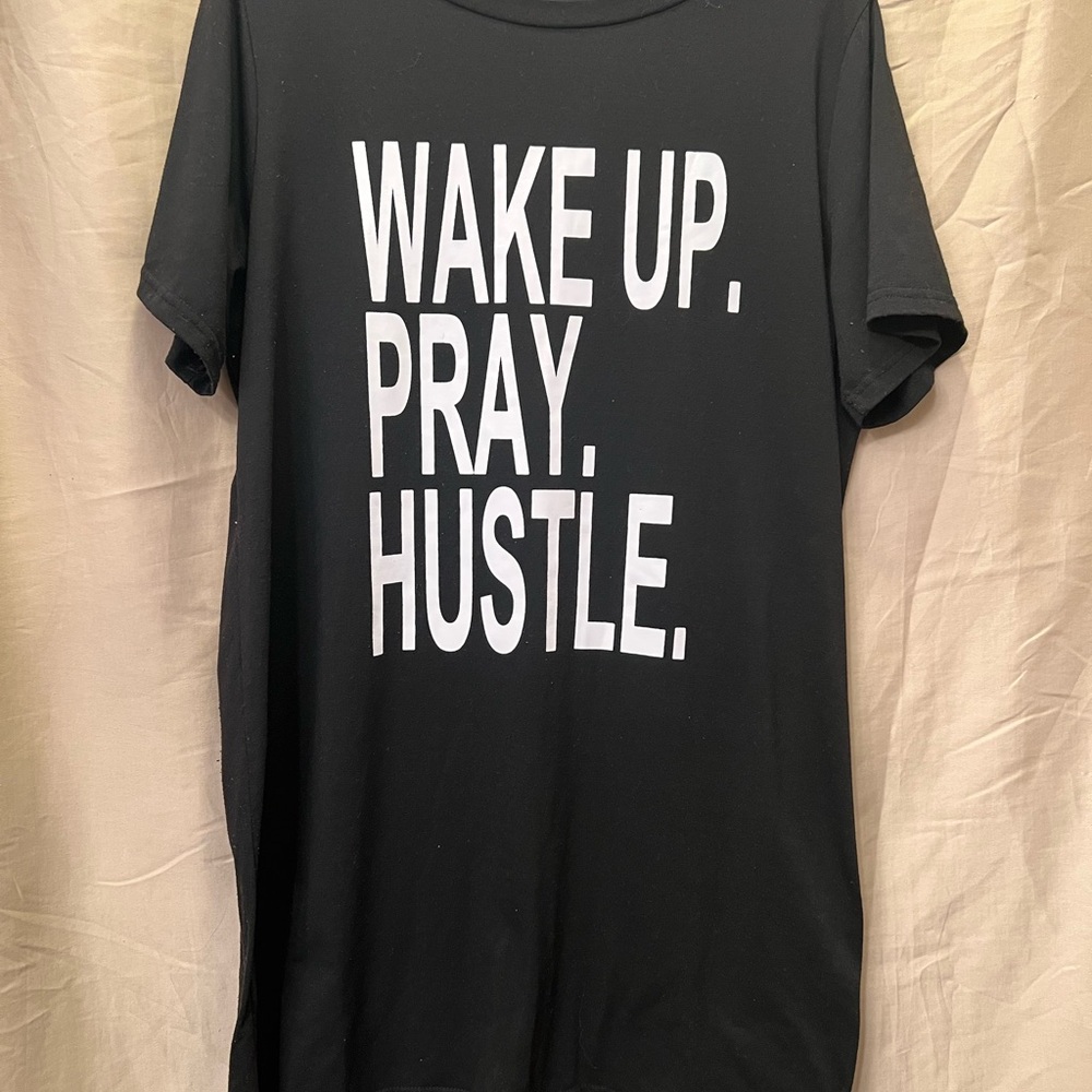 SHEIN Black Slogan Pajama Shirt
